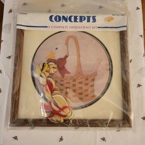 Concepts Complete Needlecraft Crewel Kit COUNTRY GOOSE 1984 VTG Sealed